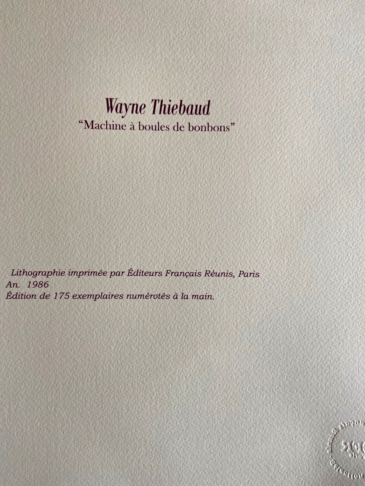 Wayne Thiebaud Lithograph Coa Signed (Op) Hand Numbered Stamp