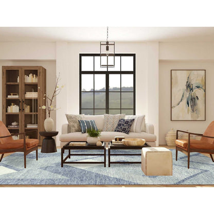 9'1"X12'1" Gray Wool Hand Knotted Geometric Art Deco Collection Rug
