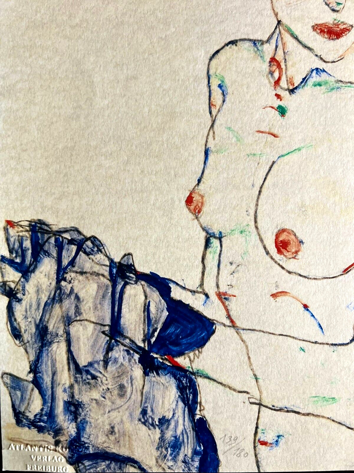 Egon Schiele, Lithograph From An Painting Coa Signed In Pen Numbered