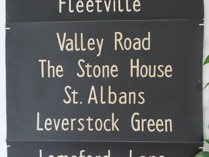 Vintage Uk Bus Roll Sign Linen Canvas Industrial Antique Original 60S Rare