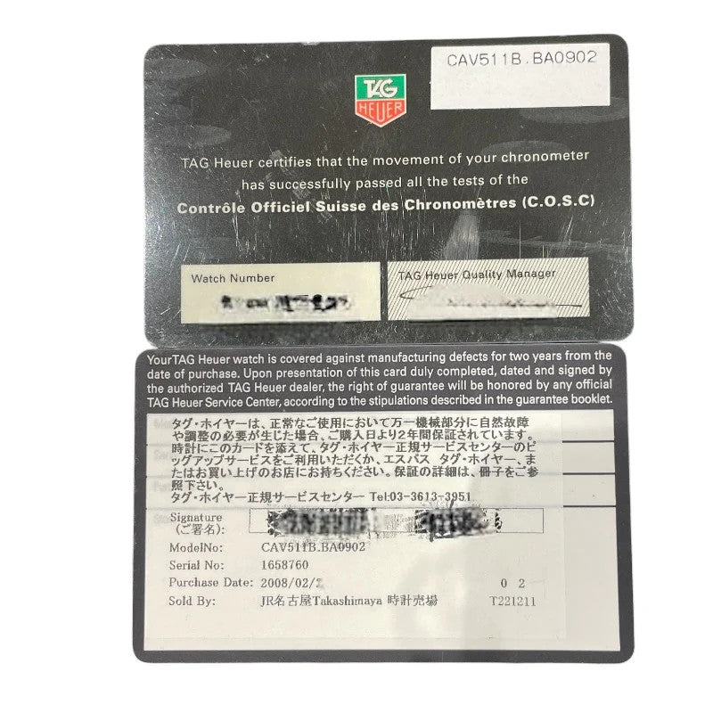 Tag Heuer Grand Carrera Caliber 17Rs Chronograph Cav511B.Ba0902