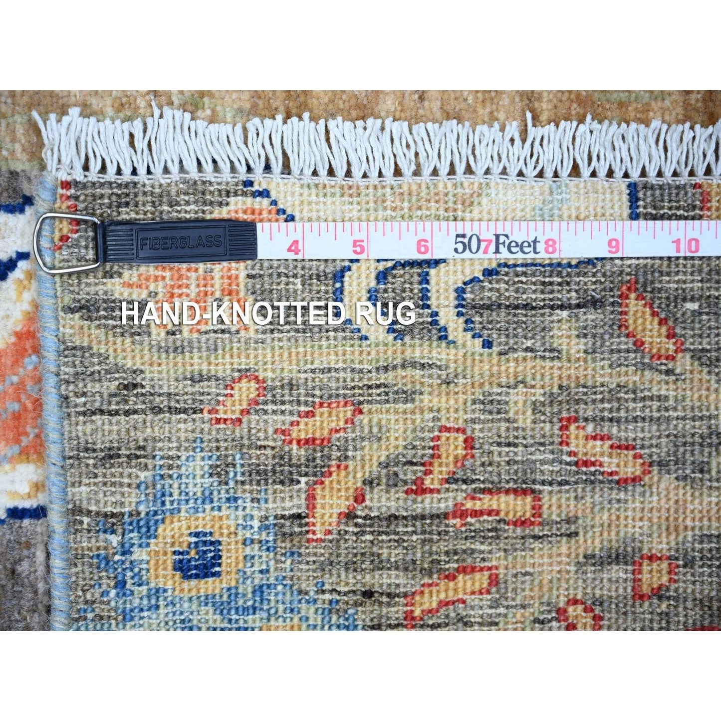 3'1"X4'10" Vampire Gray Soft Wool Hand Knotted Afghan Peshawar Rug