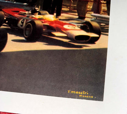 Monaco Grand Prix 1969 Authentic Original Printing Rare Poster Artwork Maestri