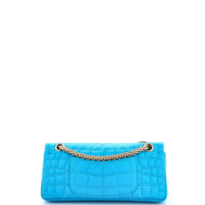 Chanel Reissue 2.55 Flap Bag Crocodile Quilted Satin East West