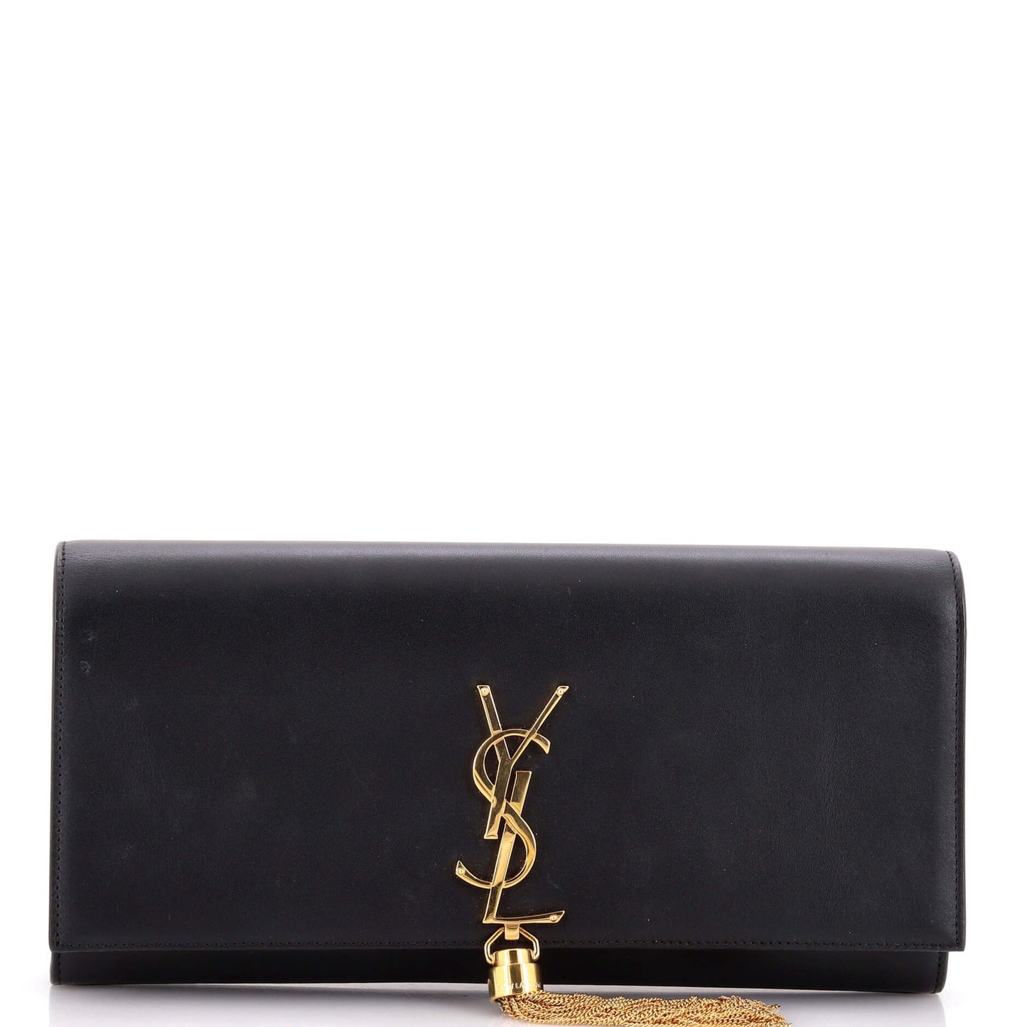 Saint Laurent Classic Monogram Tassel Clutch Leather Long