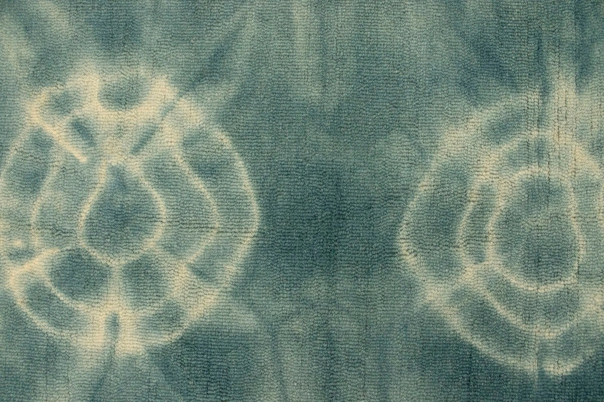 ft rug dark teal tie-dye contemporary design carpet foyer decor