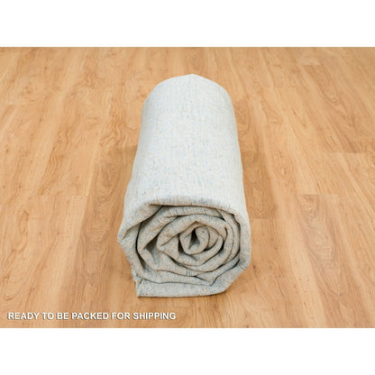 11'10"X11'10" Gray Wool And Silk Modern Jacquard Hand Loomed Round Rug