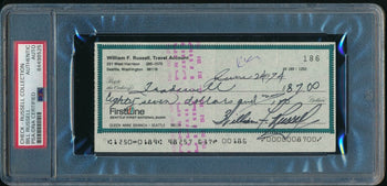 Bill Russell Hof Autographed/Signed 1974 Bank