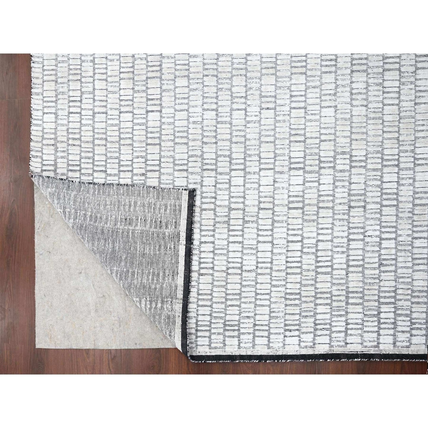 9'X12'1" Ivory Modern Roman Design Hand Loomed Oriental Rug