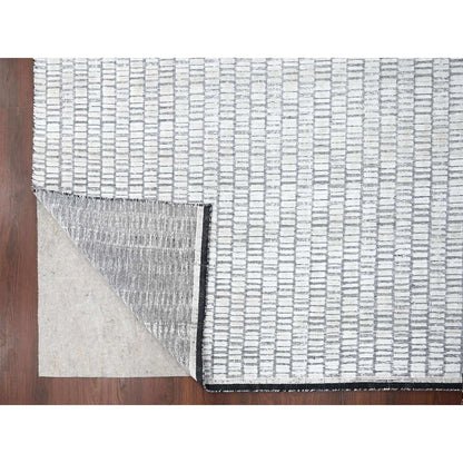 9'X12'1" Ivory Modern Roman Design Hand Loomed Oriental Rug