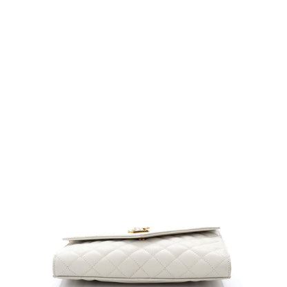 Saint Laurent Classic Monogram Envelope Wristlet Clutch Mixed Matelasse Leather
