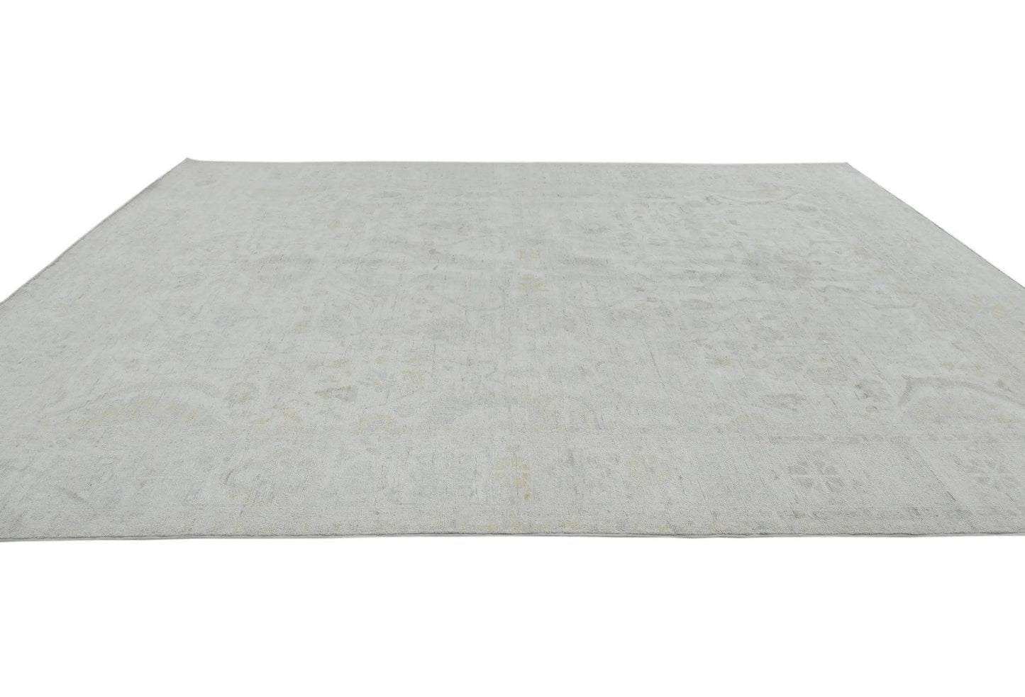 Handspun Wool Oushak Rug Muted Floral Design Bedroom Oriental Carpet 9X12 ft