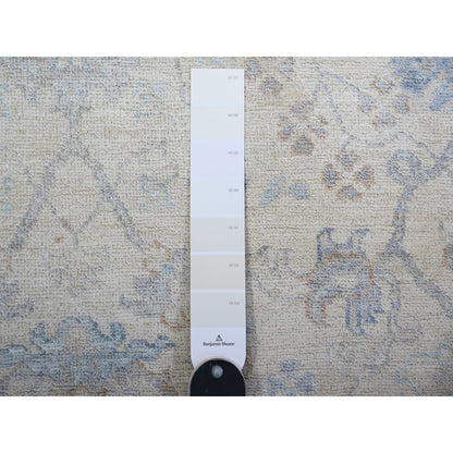 3'10"X5'9" Broken White Peshawar Washed Out Faded Colors Hand Knotted Rug