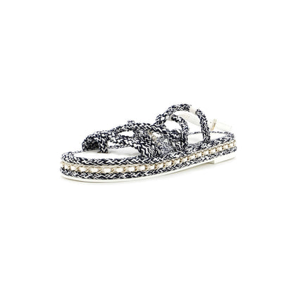 Chanel Women'S Cc Chain Sandals Braided Cord