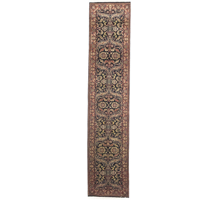 Agra Jaipur Oriental Runner Rug Wool Hand-Knotted
