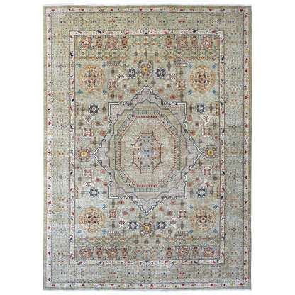 10'X13'4" Green 14Th Century Mamluk Dynasty Pattern Hand Knotted Wool Rug