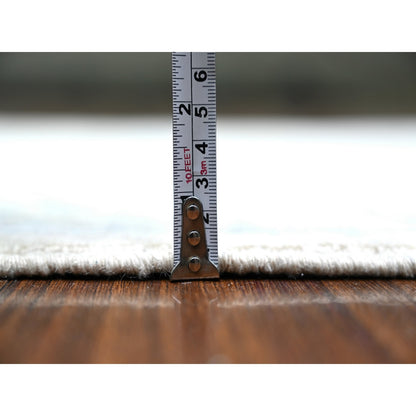 4'X5'9" Commercial White Finer Peshawar Wool Hand Knotted Oriental Rug