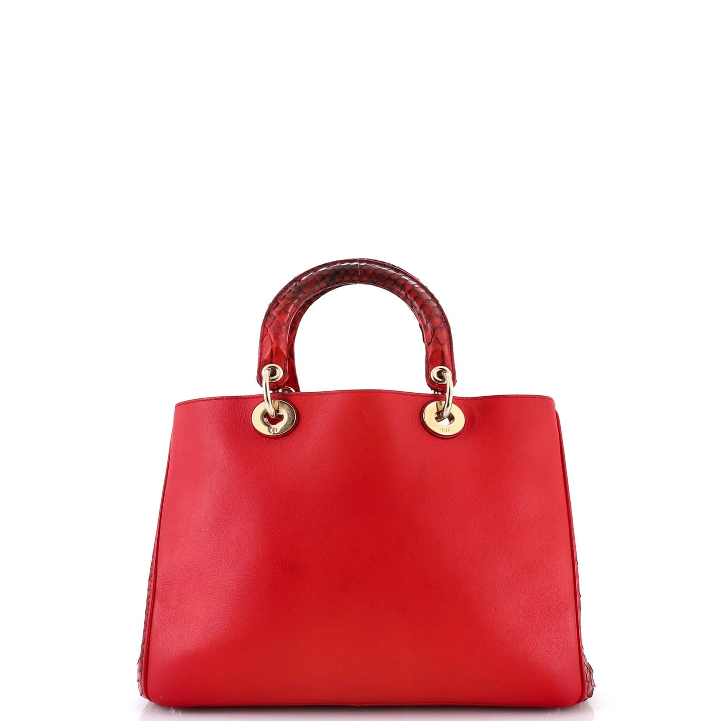 Christian Dior Diorissimo Tote Smooth Calfskin And Python Medium