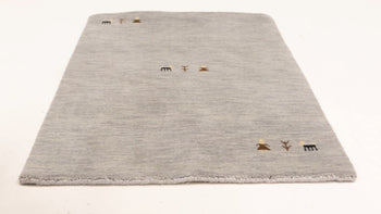 Gray Tribal Design Modern Gabbeh Round Rug 6X6 Kids' Room Carpet