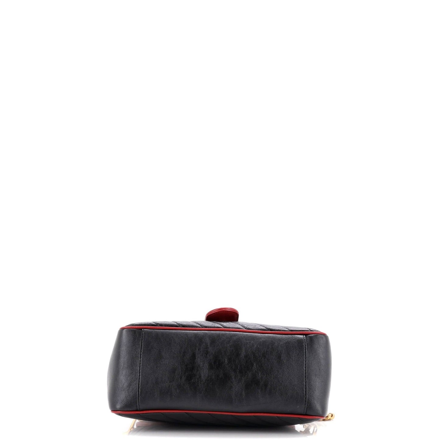 Gucci Gg Marmont Top Handle Flap Bag Diagonal Quilted Leather Small