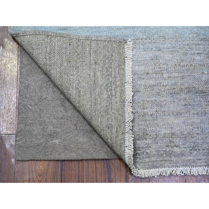 2'8"X9'5" Gray Fine Kashkuli Gabbeh Soft Wool Hand Knotted Rug