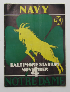 Rip Miller Signed 1933 Navy/Notre Dame Football Game Program 7 Mules Jsa 195614
