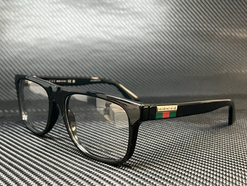 Gucci Gg1117O 001 Black Silver Men'S Medium Eyeglasses