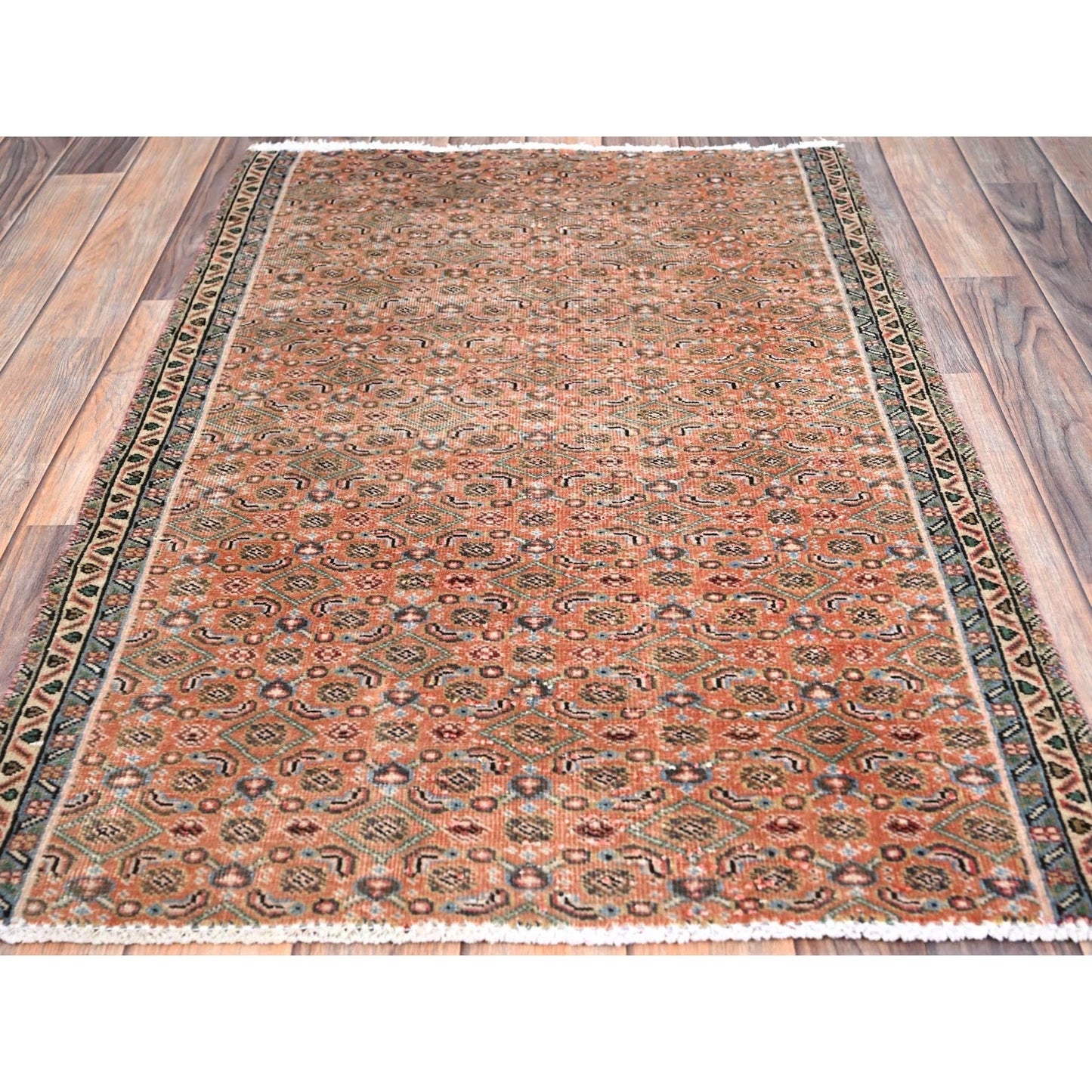 2'5"X3'8" Brown Hand Knotted Vintage North West Zoroastrian Fragment Rug