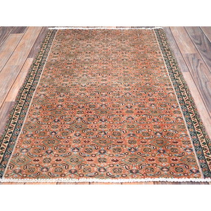 2'5"X3'8" Brown Hand Knotted Vintage North West Zoroastrian Fragment Rug