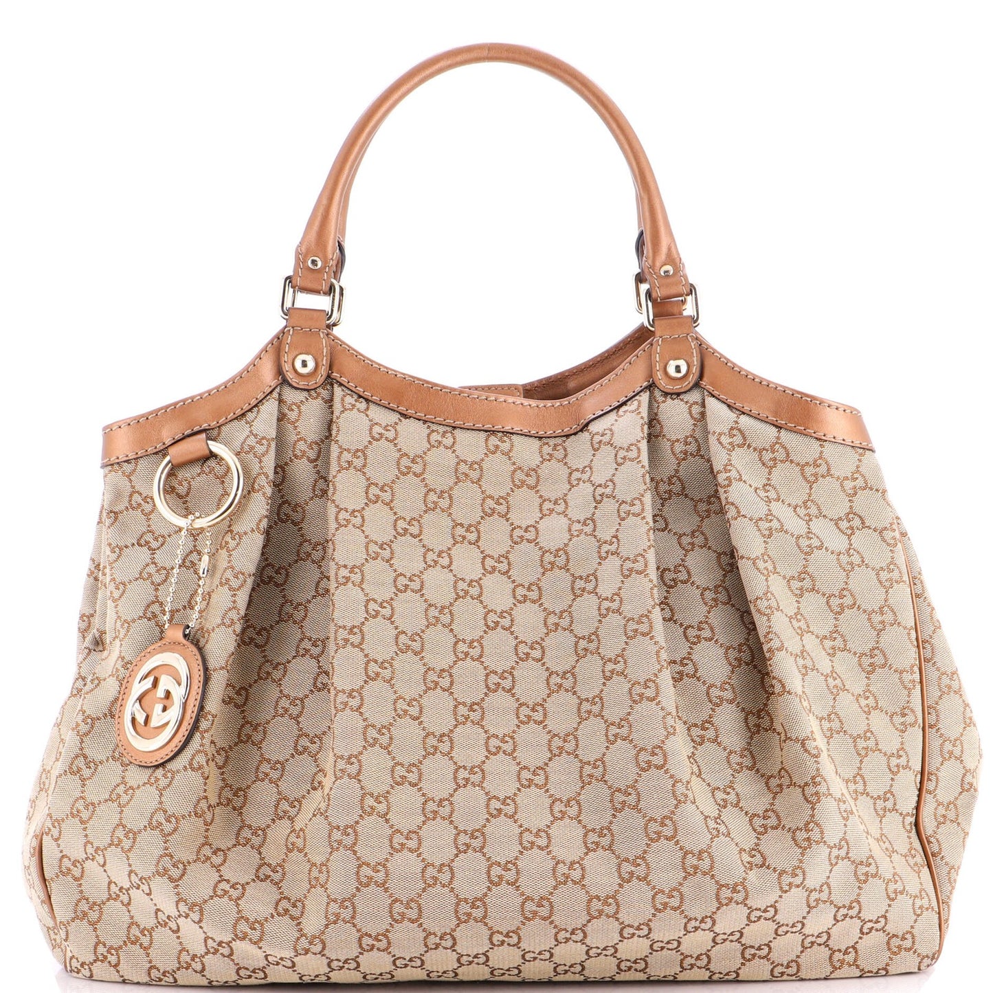 Gucci Sukey Tote Gg Canvas With Leather Large