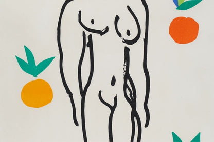 Henri Matisse Printed Signed Lithograph "Orange And Nude From Verve" Well Framed