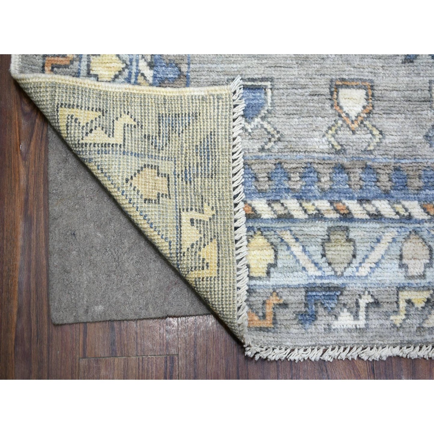 8'X9'10" Gray Anatolian Village Inspired Wool Hand Knotted Rug