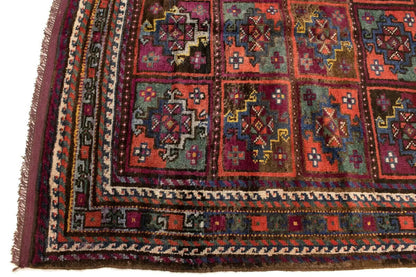 Vintage Violet Brown Oriental Rug Tribal Design