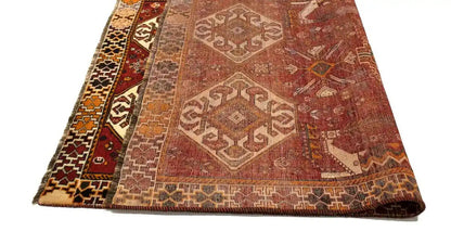Handmade Vintage Oriental Area Rug Geometric