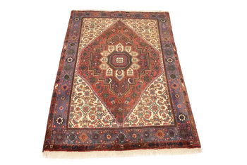 Vintage Handmade Oriental Rug Floral Geometric