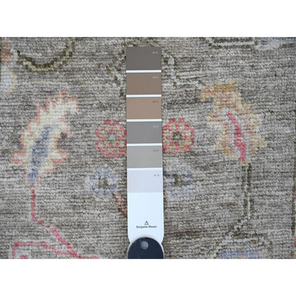 2'10"X11'10" Brown Hand Knotted Afghan Angora Oushak Pure Wool Runner Rug