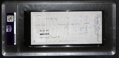 Johnny Unitas Hof Signed/Auto 2000 Bank Check Colts Psa/Dna Gem Mt 10 192624