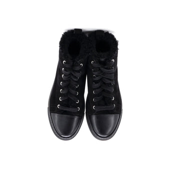 Hermes Women'S Jimmy Sneakers Shearling And Suede