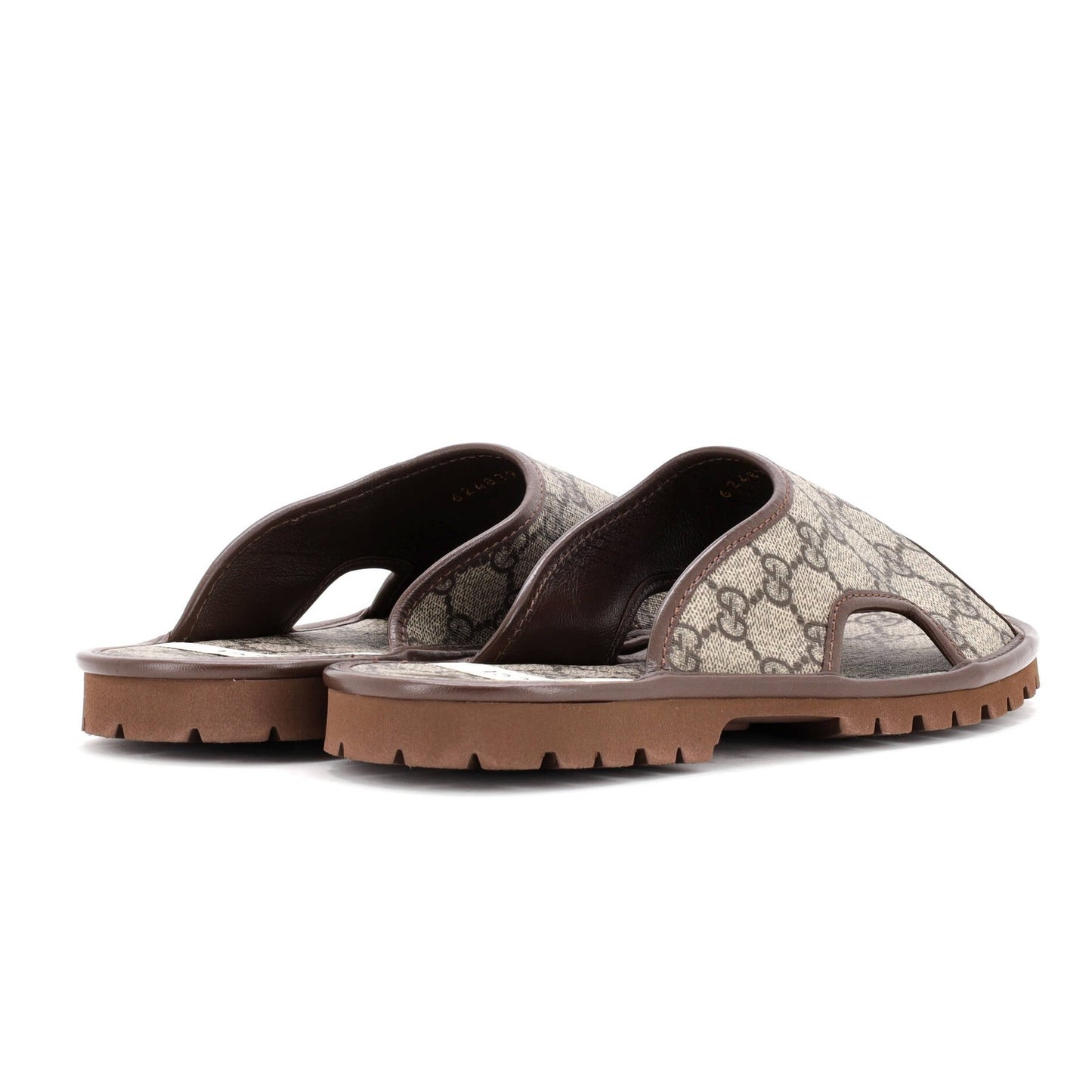 Gucci Men'S Slide Sandals Gg Coated Canvas