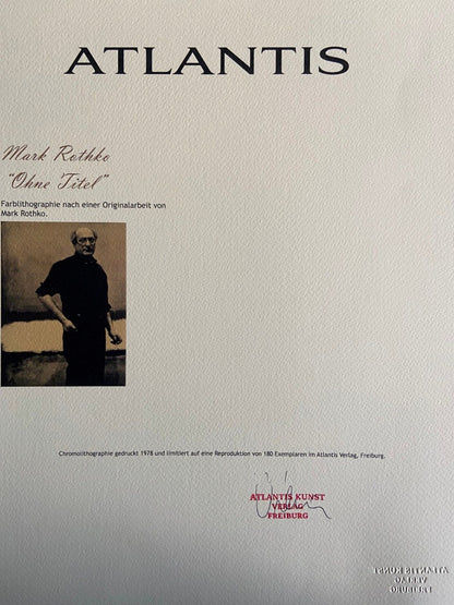 Mark Rothko Lithograph Coa Signed Op Numbered - Willem De Kooning