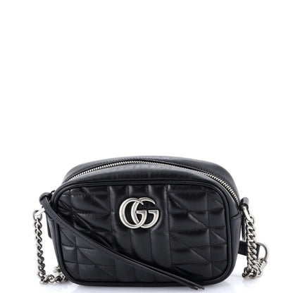 Gucci Gg Marmont Shoulder Bag Mixed Matelasse Leather Mini
