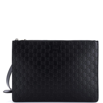 Gucci Zip Messenger Bag Guccissima Leather Large