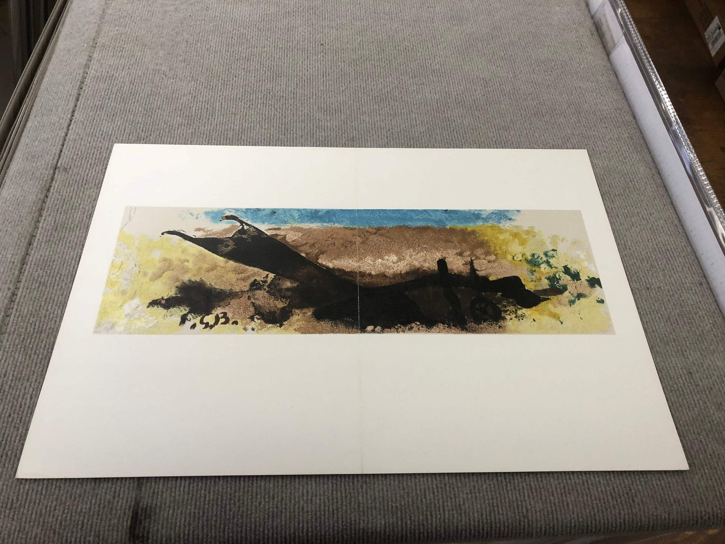 Georges Braque La Charrue " Lithograph Cubism Brown Plough Farming