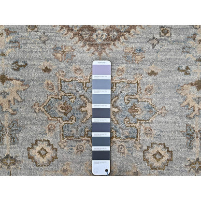 2'9"X21'9" Gray Karjihooz Design Hand Knotted Pure Wool Xl Runner Rug