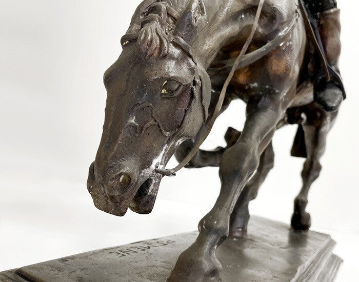 Pierre Jules Mene (France) 23In Bronze Sculpture Horse Racing Jockey Signed 19Th