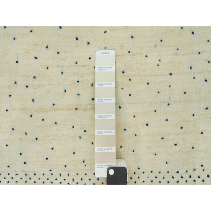 2'7"x9'6" Retro White Lori Buft Gabbeh Tree Design 100% Wool Runner Rug