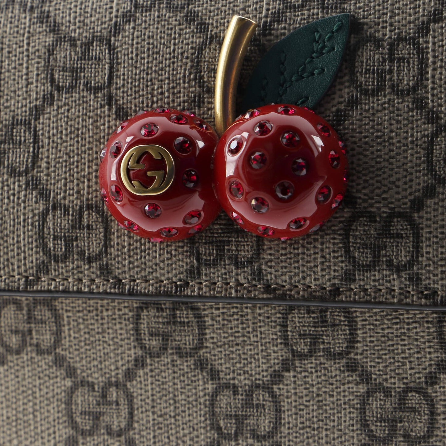 Gucci Cherries Wallet On Chain Gg Coated Canvas Mini