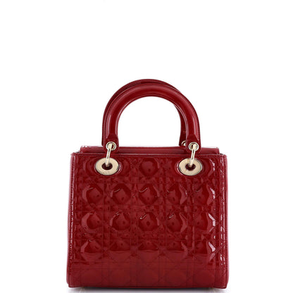 Christian Dior Lady Dior Nm Bag Cannage Quilt Patent Medium