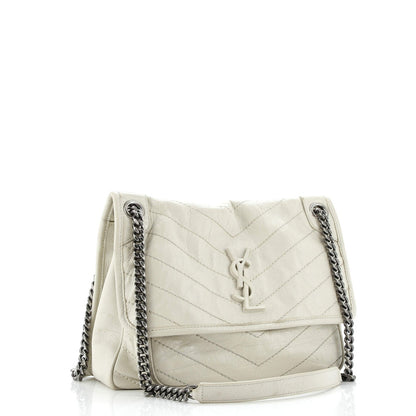 Saint Laurent Niki Chain Flap Bag Matelasse Chevron Leather Medium