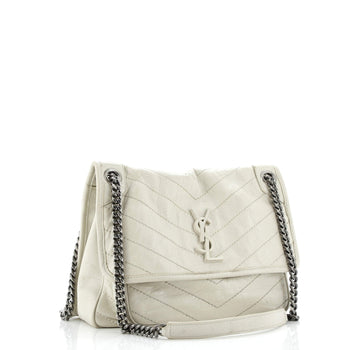 Saint Laurent Niki Chain Flap Bag Matelasse Chevron Leather Medium